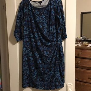 Talbots blue paisley dress